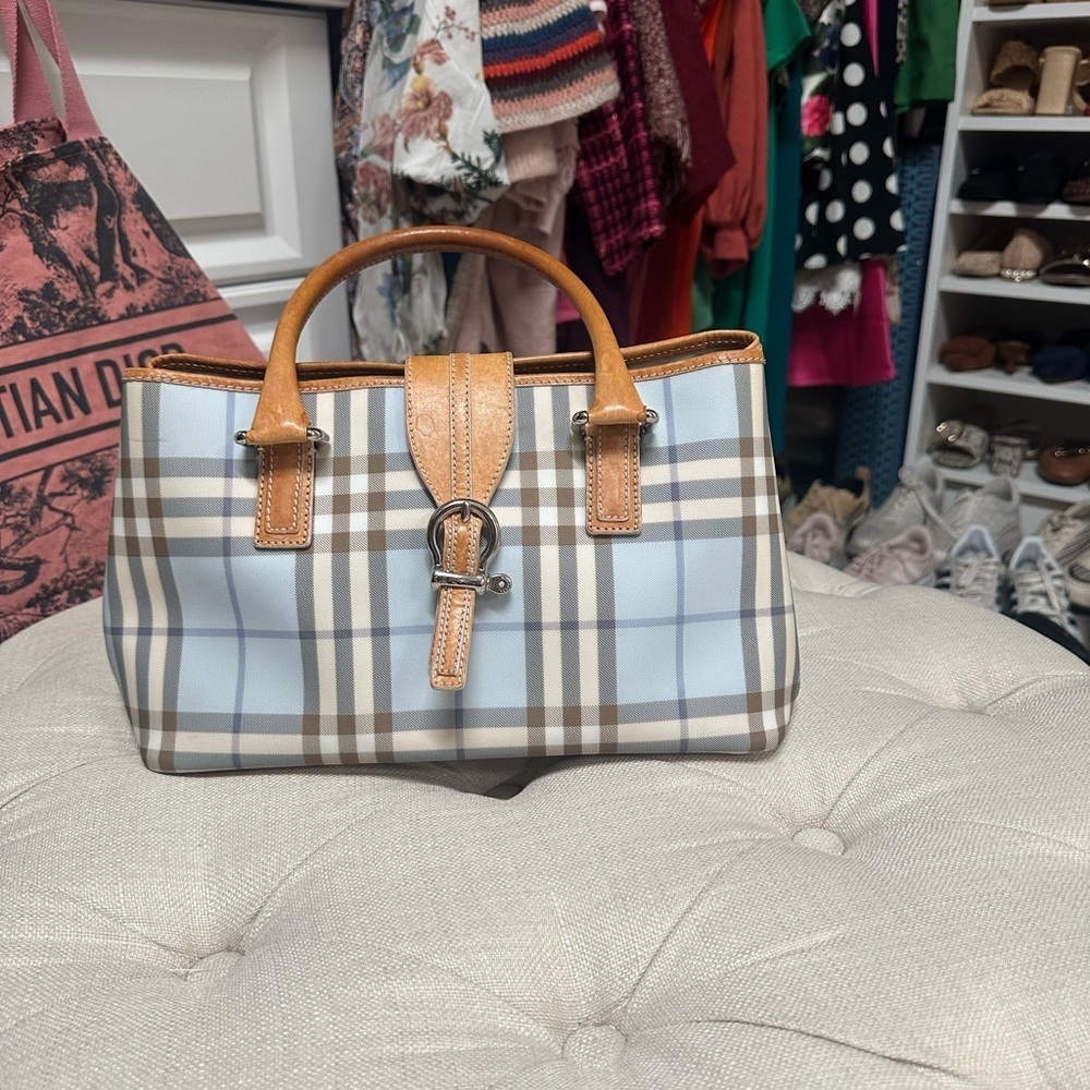 Burberry Eden Nova Check Handle Bag in Blue - Picture 2 of 15